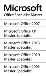 Microsoft Office Specialist MOS Master Instructor